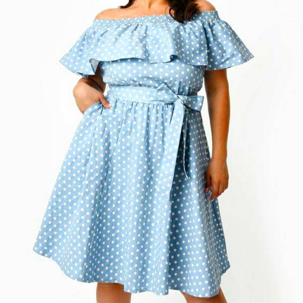 Off-Shoulder Ruffle Nashville Swing Dress